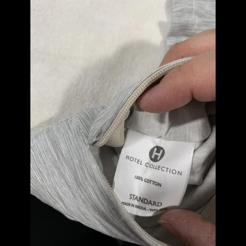 NIB Hotel Collection 525 Yarn Dyed (1)‎ Standard Sham Pillow Case Ash